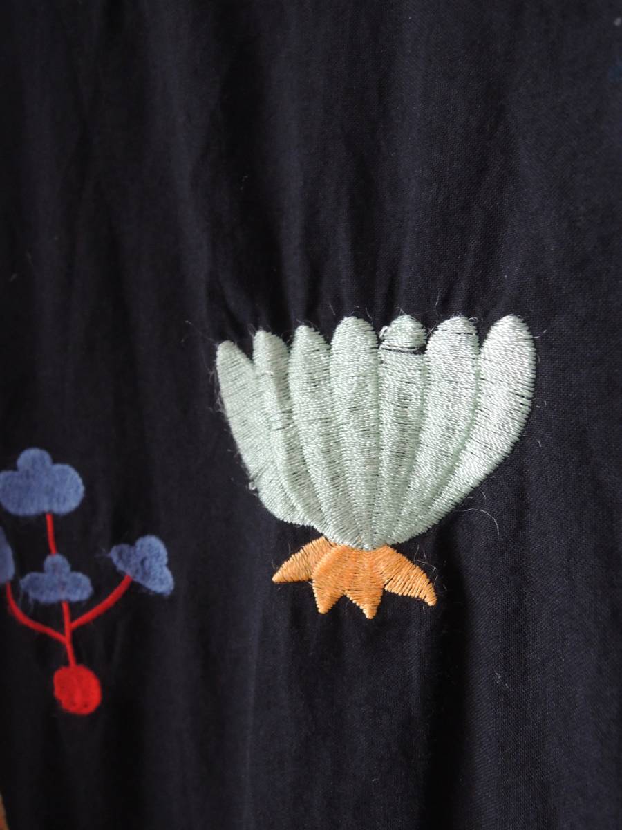 難あり bulle de savon ビュルデサボン ローン 野山 刺繍 ワンピース