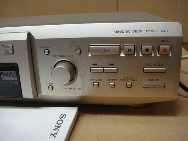 SONY ソニー ミニディスクデッキ MDS-JE640 リモコン 取扱説明書 SONY MDS-JE640 ソニー MDデッキ ミニディスクデッキ リモコン - 取扱