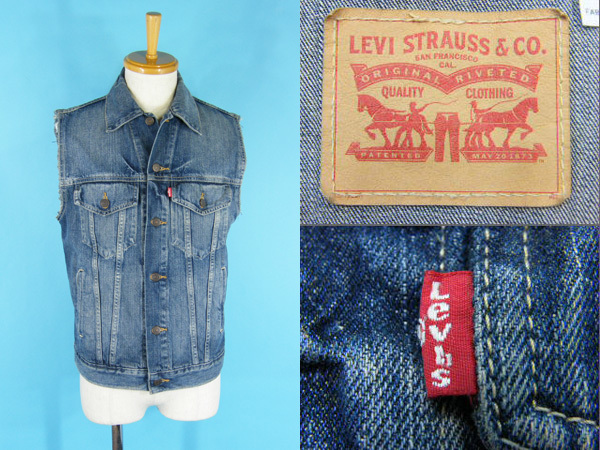 Levi's デニムベスト Mサイズ アメリカ製 美品 Levis リーバイス 46845-0001 デニムベスト Size S #62271