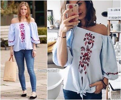 処分sale!新品タグ付☆ZARAザラ☆エンブロイダリー刺繍入りオフショル  