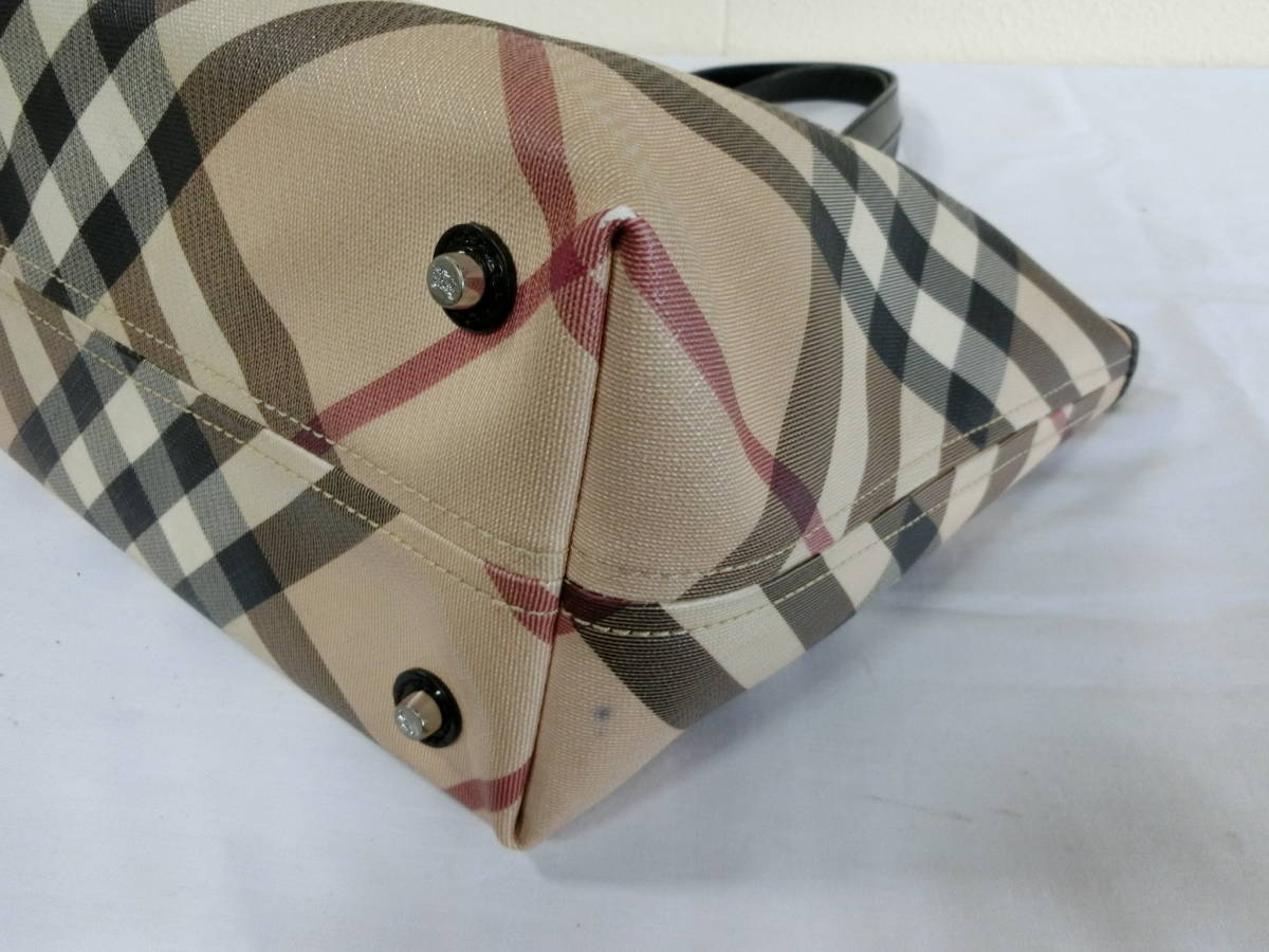 ☆BURBERRY・バーバリー・PVCレザー・コンビチェック柄・ショルダー 