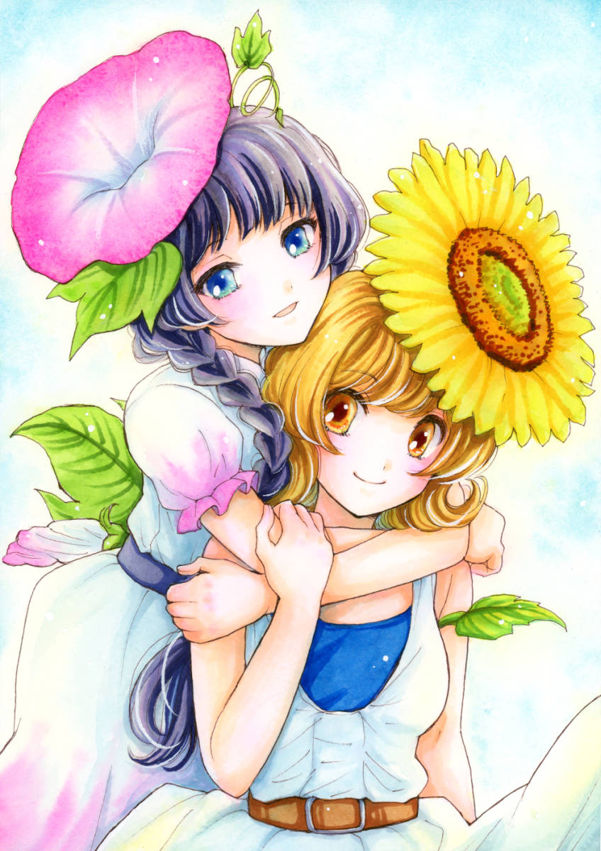手描きイラスト オリジナル 朝顔と向日葵 透明水彩 コピック 手描きイラスト 売買されたオークション情報 Yahooの商品情報をアーカイブ公開 オークファン Aucfan Com