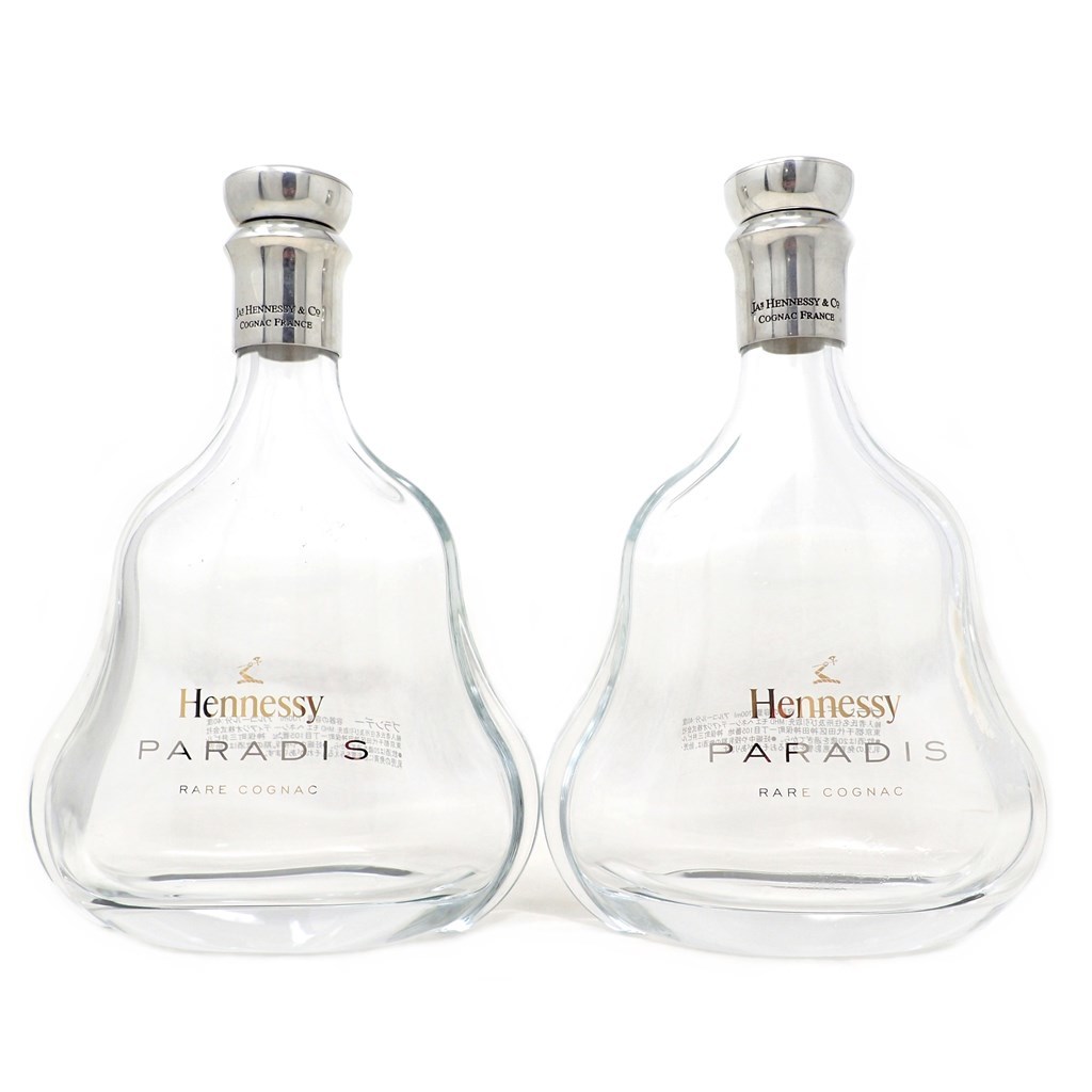 Hennessy PARADIS ヘネシー パラディ クリスタルボトル【空瓶】 中古☆Hennessy ヘネシー パラディ 空ボトル 2本セット (1) ヘネシー