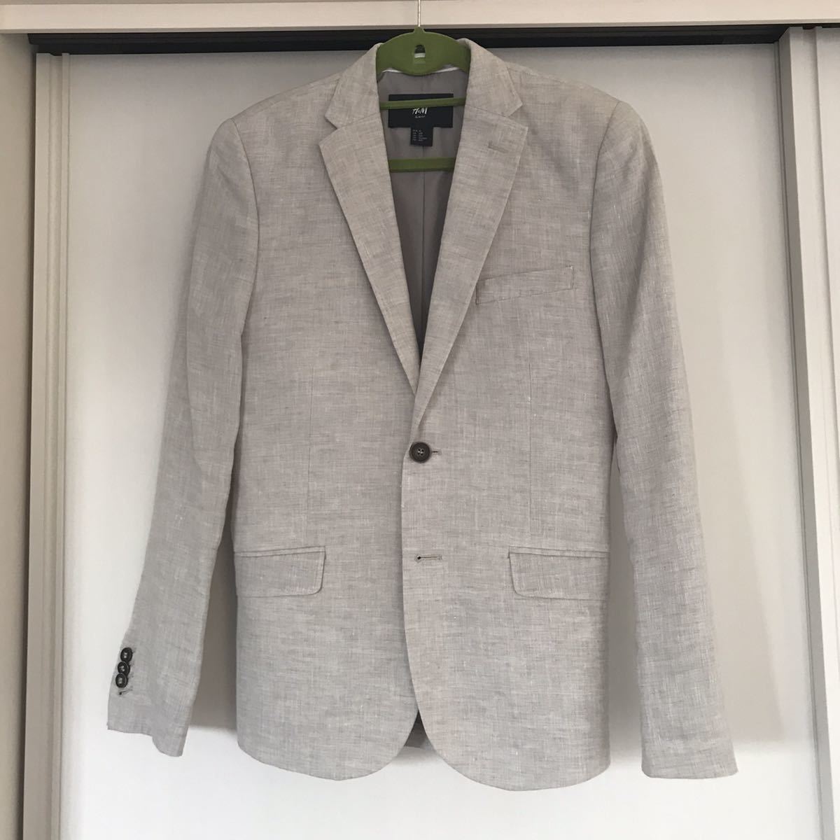 H&M メンズ 麻混 H&M⁄リネン素材テーラードジャケット⁄XL 