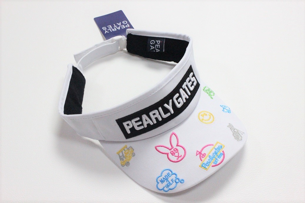 最新作，得価 PEARLY GATES パーリーゲイツ 刺繍ロゴ レディースバイザー サイズ調整可能(サンバイザー)｜売買されたオークション情報、yahooの商品情報をアーカイブ公開 - オークファン サンバイザー
