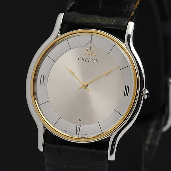 1円☆稼働◎良品【SEIKO/セイコー】クレドール 5A74-0020 SS×18KT