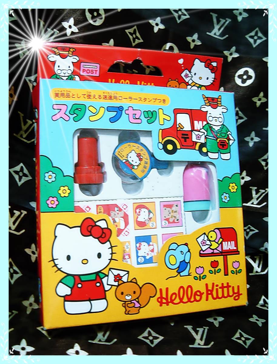 SANRIO★HELLO KITTY ハローキティSET！【1996年～】 ハローキティ スタンプ セット ◇ レア 廃盤 90年代 郵便 ごっこ