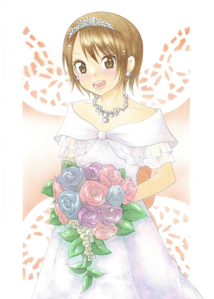 手描きイラスト 手書きイラスト ウェディング 女の子 B5サイズ 1 257mm 手描きイラスト 売買されたオークション情報 Yahooの商品情報をアーカイブ公開 オークファン Aucfan Com