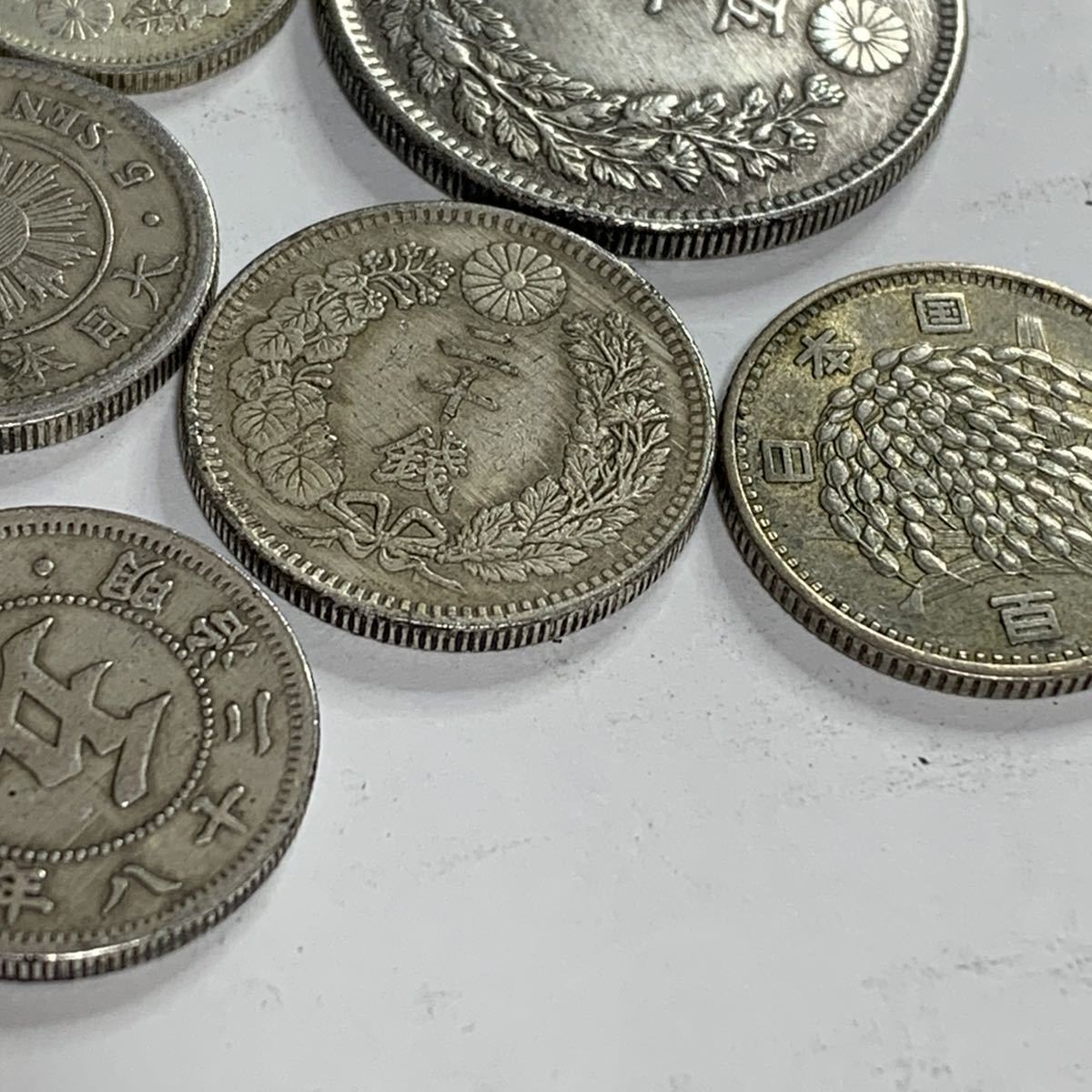 22-715）古銭 銀貨8枚まとめて 五十銭 二十銭 十銭銀貨 /50銭 20銭 10