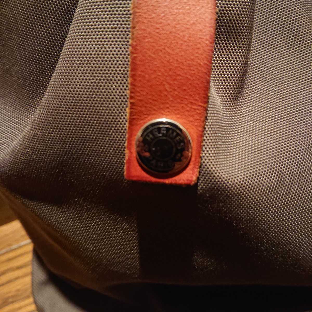 珍品 エルメス HERMES 巾着 バッグ カーキ HERMES エルメス ショルダー