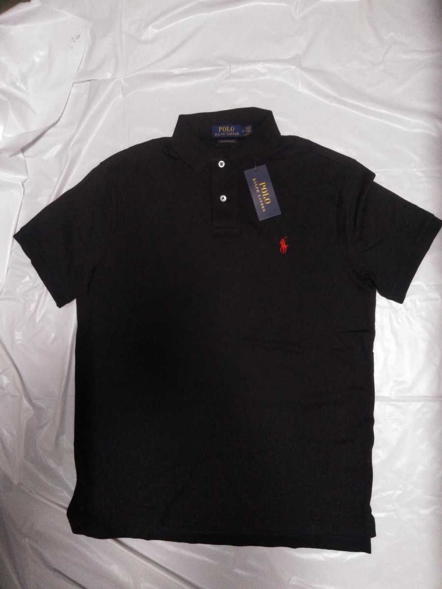 ラルフ・ローレン　新品未使用　黒　　　　PIMAコットン100%　Mサイズ　最新CUSTOM SLIM FIT