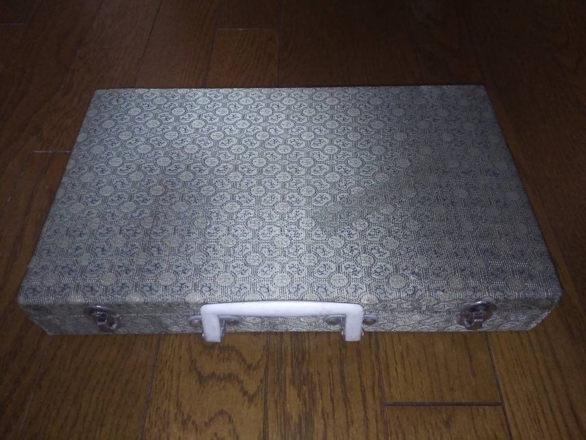 麻雀牌 背竹牌 骨牌 骨董品 竹嵌 中国美術 唐木箱付 時代物 -
