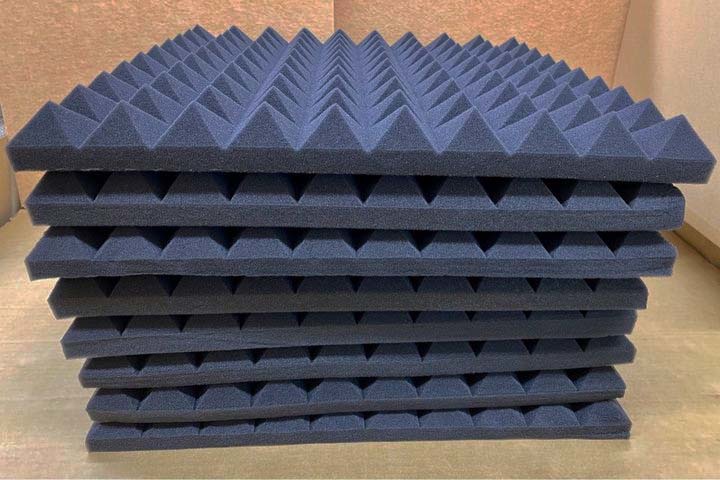 【訳あり！】吸音・防音 ウレタン 高密度高反発 ピラミッド型　防炎 50cm×50cm×5cm　40枚　ブラック　送料無料