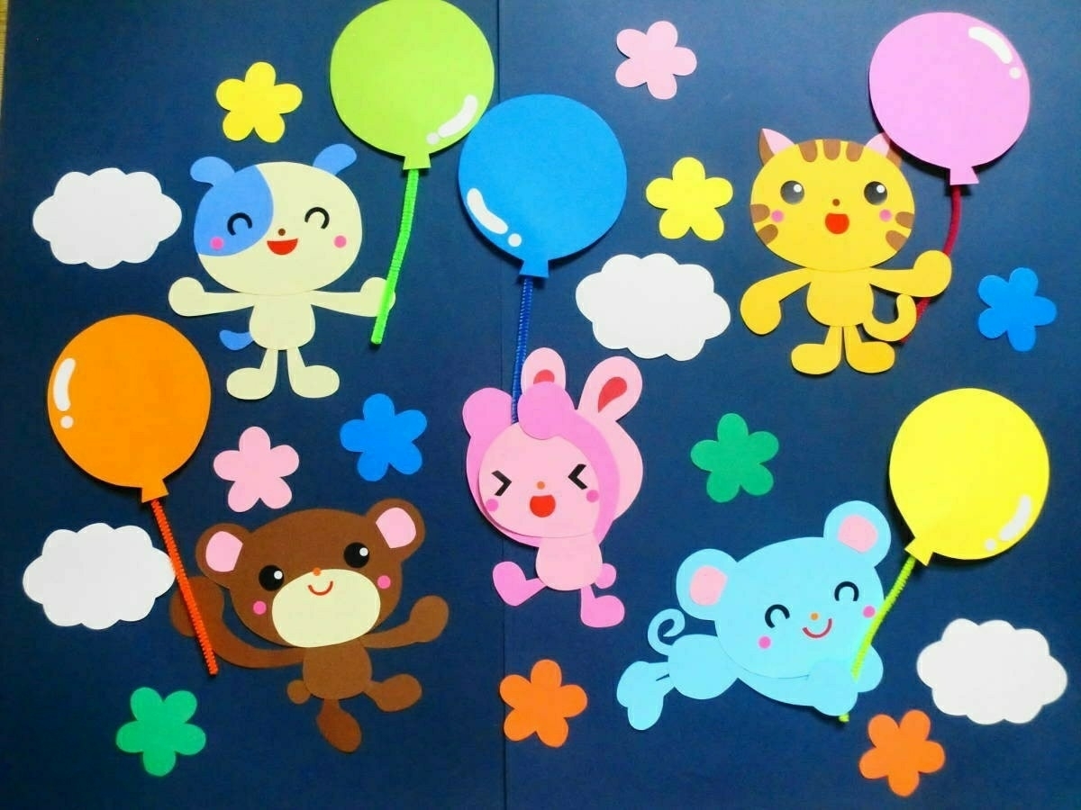 年中使える 風船ふわり 幼稚園 保育園 施設 壁面 装飾 卒園 入園 保育 ペーパークラフト 売買されたオークション情報 Yahooの商品情報をアーカイブ公開 オークファン Aucfan Com
