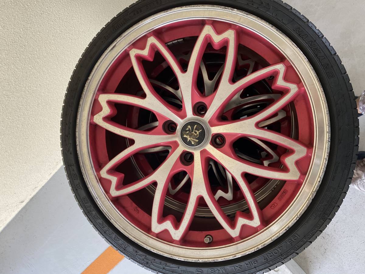 沖縄県出品 ホイールタイヤ付 トヨタbB 和道 桜ホイール アール 