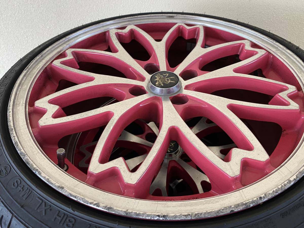 沖縄県出品 ホイールタイヤ付 トヨタbB 和道 桜ホイール アール 