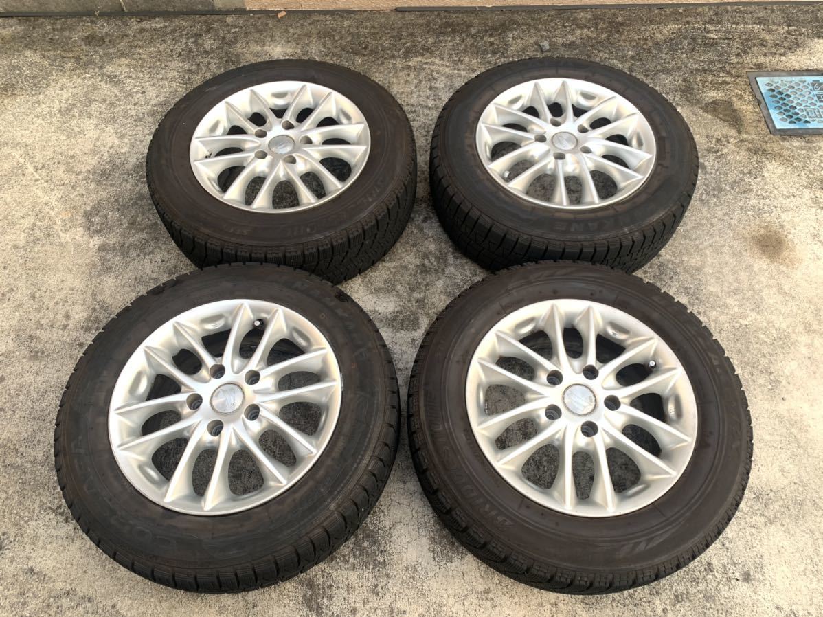 溝有り 195/65R15 18年製 アルミ付きスタッドレス 4本 PCD114.3 5穴 