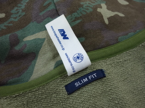 LOOPWHEELER × BEAMS PLUS 別注 カモフラージュ スリムフィット ジップ 