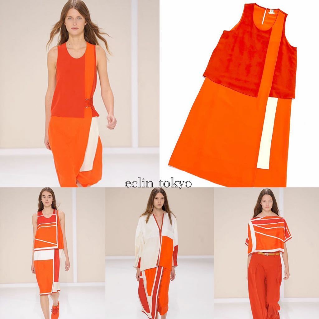 E2210 同様 Hermes エルメス コレクション着用 揺れるスカーフレイヤード 最高級シルク100 ワンピース 38 オレンジ カレ ワンピース ロング 売買されたオークション情報 Yahooの商品情報をアーカイブ公開 オークファン Aucfan Com
