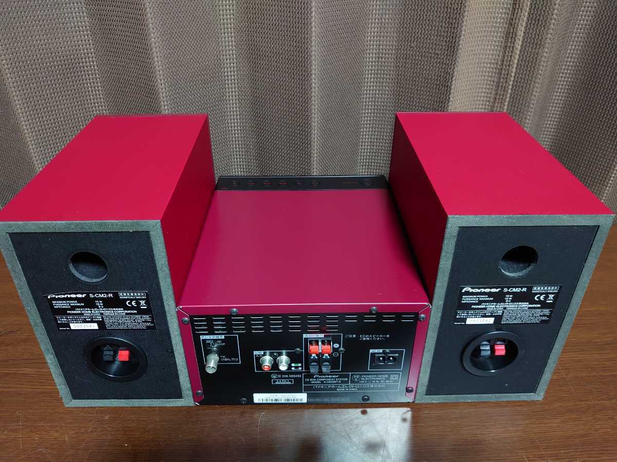 Pioneer ミニコンポ 赤 リモコン付き CM32 Pioneer ミニコンポ 赤