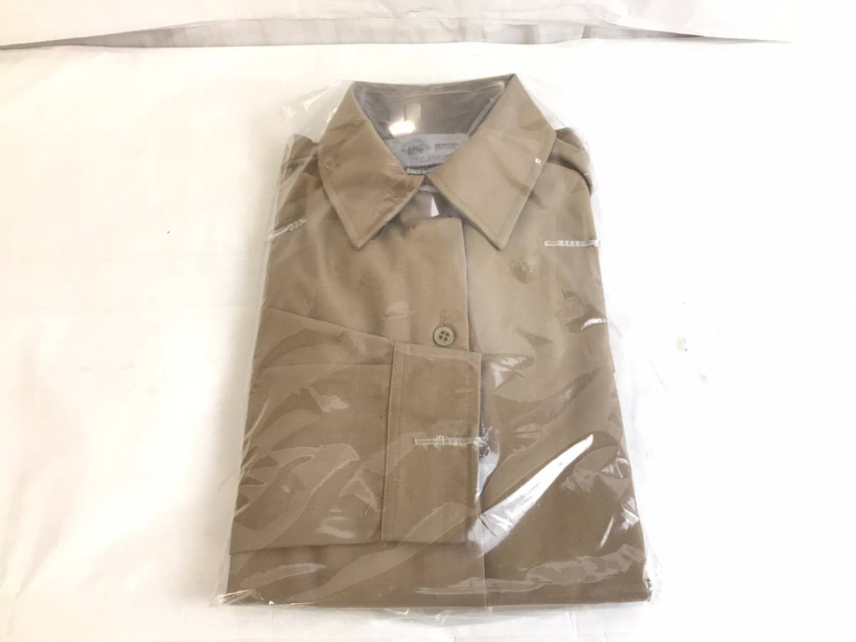 【米軍放出品】DEFENSE LOGISTICS AGENCY 米軍ミリタリーシャツ　Lサイズ　カーキ(アーミー/ARMY/軍隊)(60)★JI2AAK-U