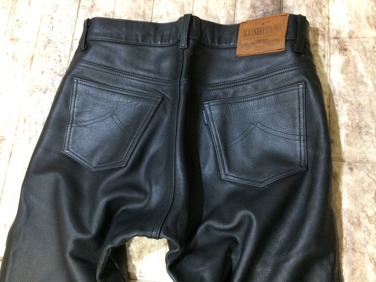 クシタニ KUSHITANI レザーパンツ 牛革 本革 ブーツイン Lサイズ