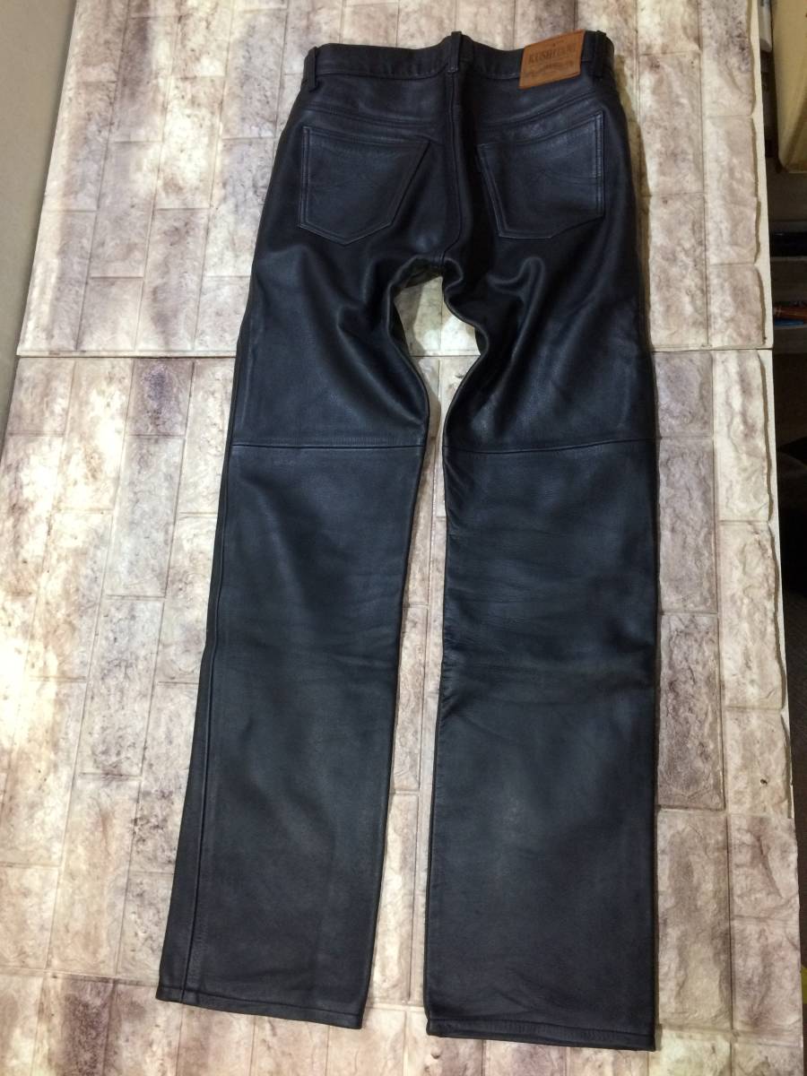 クシタニ KUSHITANI レザーパンツ 牛革 本革 ブーツイン Lサイズ