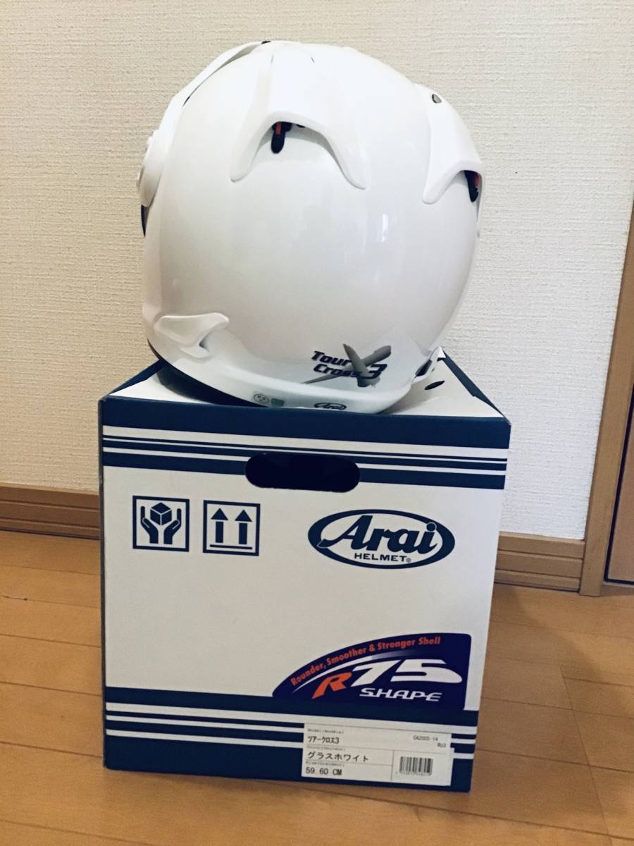 未使用】アライ ツアークロス3 サイズL 59 60 グラスホワイト Arai