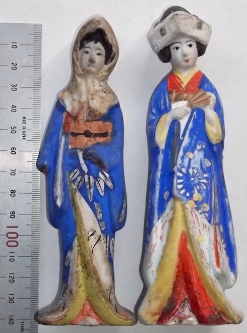 戦前 時代 磁器 人形 まとめて 美人 着物 和服 骨董 アンティーク 検