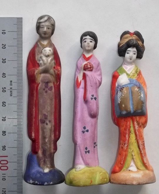 戦前 時代 磁器 人形 まとめて 美人 着物 和服 骨董 アンティーク 検