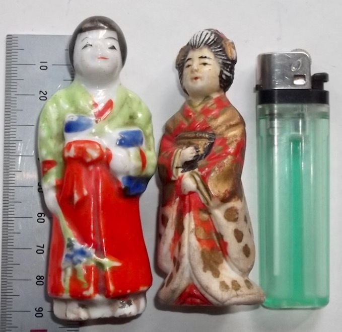 戦前 時代 磁器 人形 まとめて 美人 着物 和服 骨董 アンティーク 検