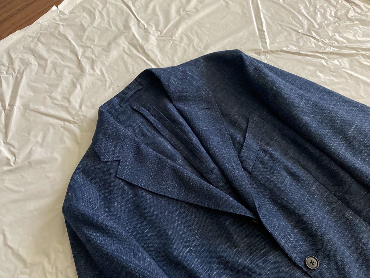 美品 LARDINI 新ロゴ ラルディーニ 50 テーラードジャケット ネイビー 