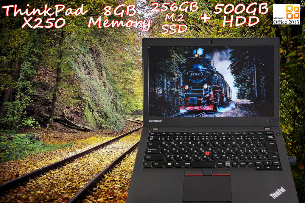 Lenovo ThinkPad X250 i5 8GB SSD(新品M.2 256GB)+HDD(500GB) 画面