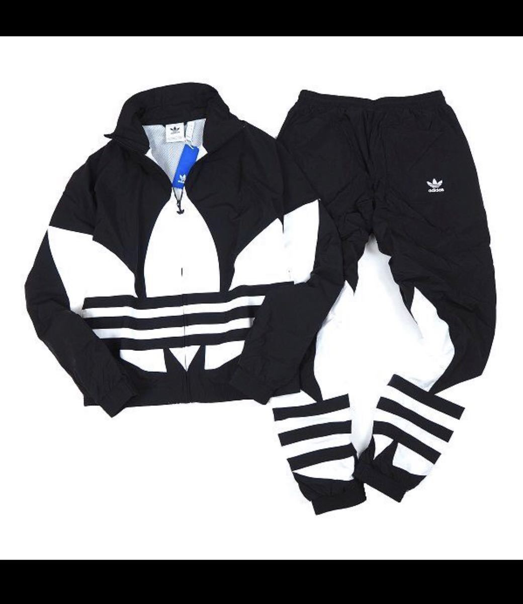 低価，新作登場 adidas originals アディダス オリジナルス ビッグトレフォイル 上下セット ジャケット パンツ セットアップ 黒 Lサイズ ナイロン(アディダス)｜売買されたオークション情報、yahooの商品情報をア ナイロン
