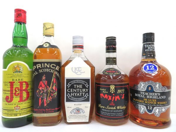古酒 5本セット SCOTCH WHISKY スコッチ ウイスキー 各種 プリンス J&B ティーチャーズ 等 特級 1000ml 750ml 43% 未開栓 Z37676sN-M 古酒 スコッチ ウイスキー オールドパー 同 750ml