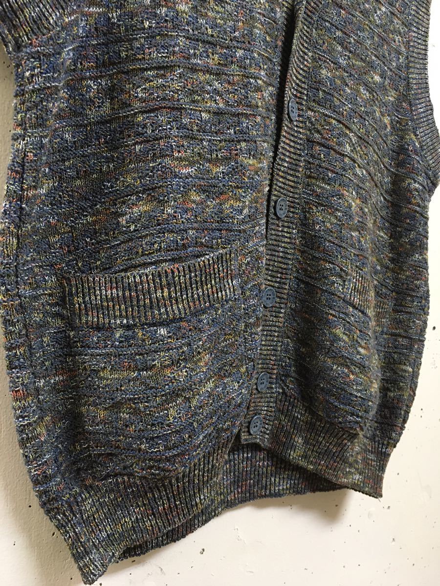 MISSONI ミッソーニ イタリア製 ニットベスト カーディガン ネイビー系