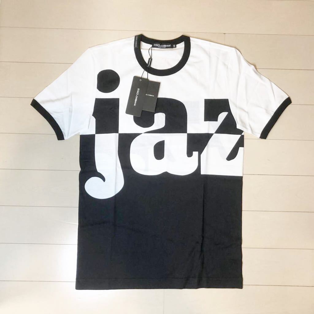 新品 DOLCE＆GABBANA 46 ☆コットン 100％ JAZZシリーズ 白黒