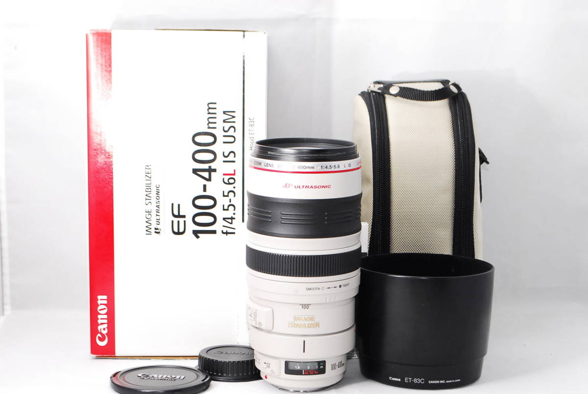 元箱付き】Canon EF 100-400 f4.5-5.6L IS USM 【キヤノン】白色望遠