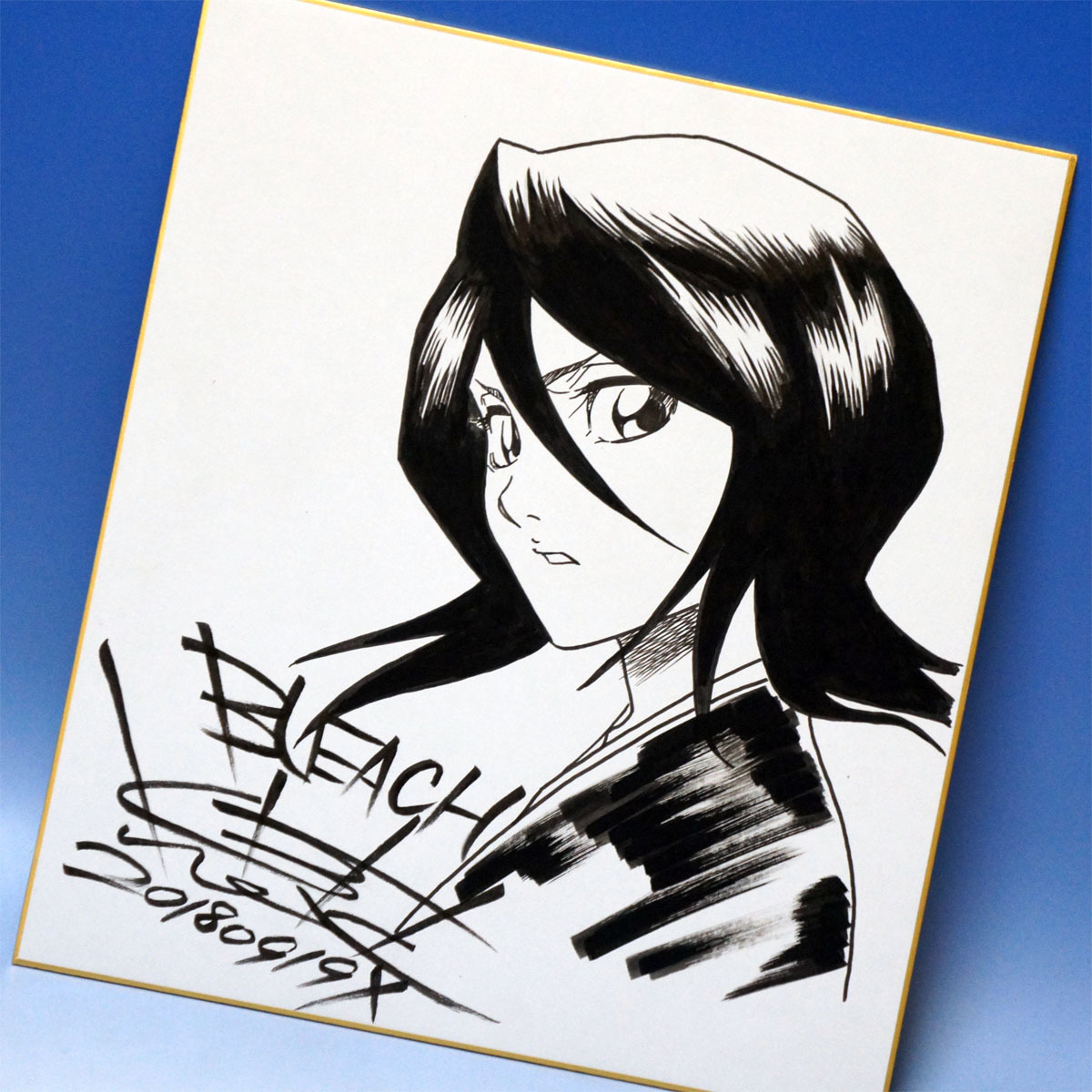鑑定書付全額返金保証】 久保帯人 直筆サイン色紙 『BLEACH』 朽木 