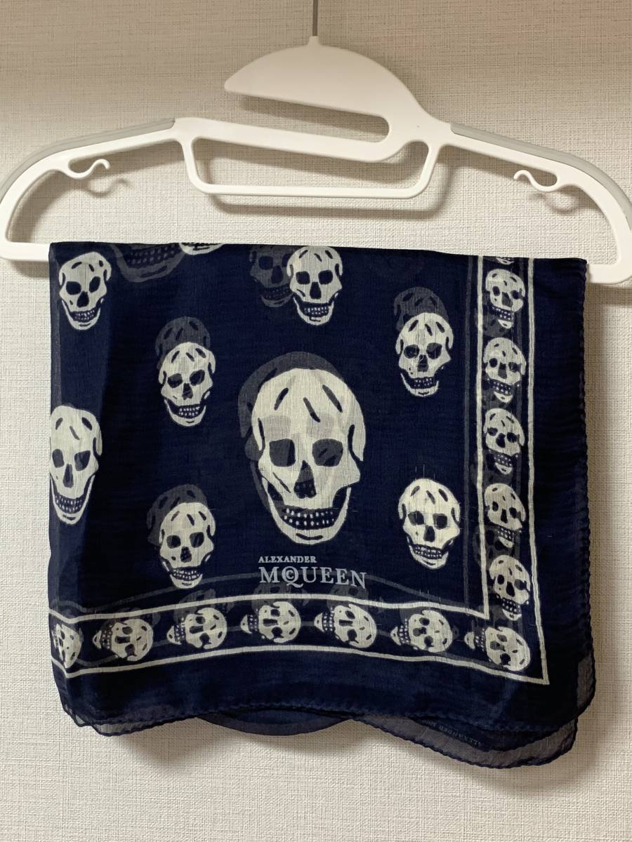 ALEXANDER McQUEEN ストール ネイビー ユニセックス Freeサイズ