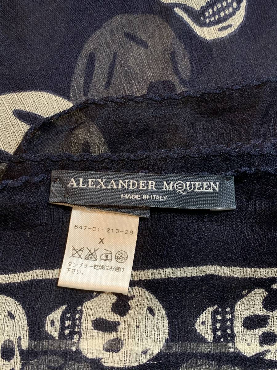 ALEXANDER McQUEEN ストール ネイビー ユニセックス Freeサイズ