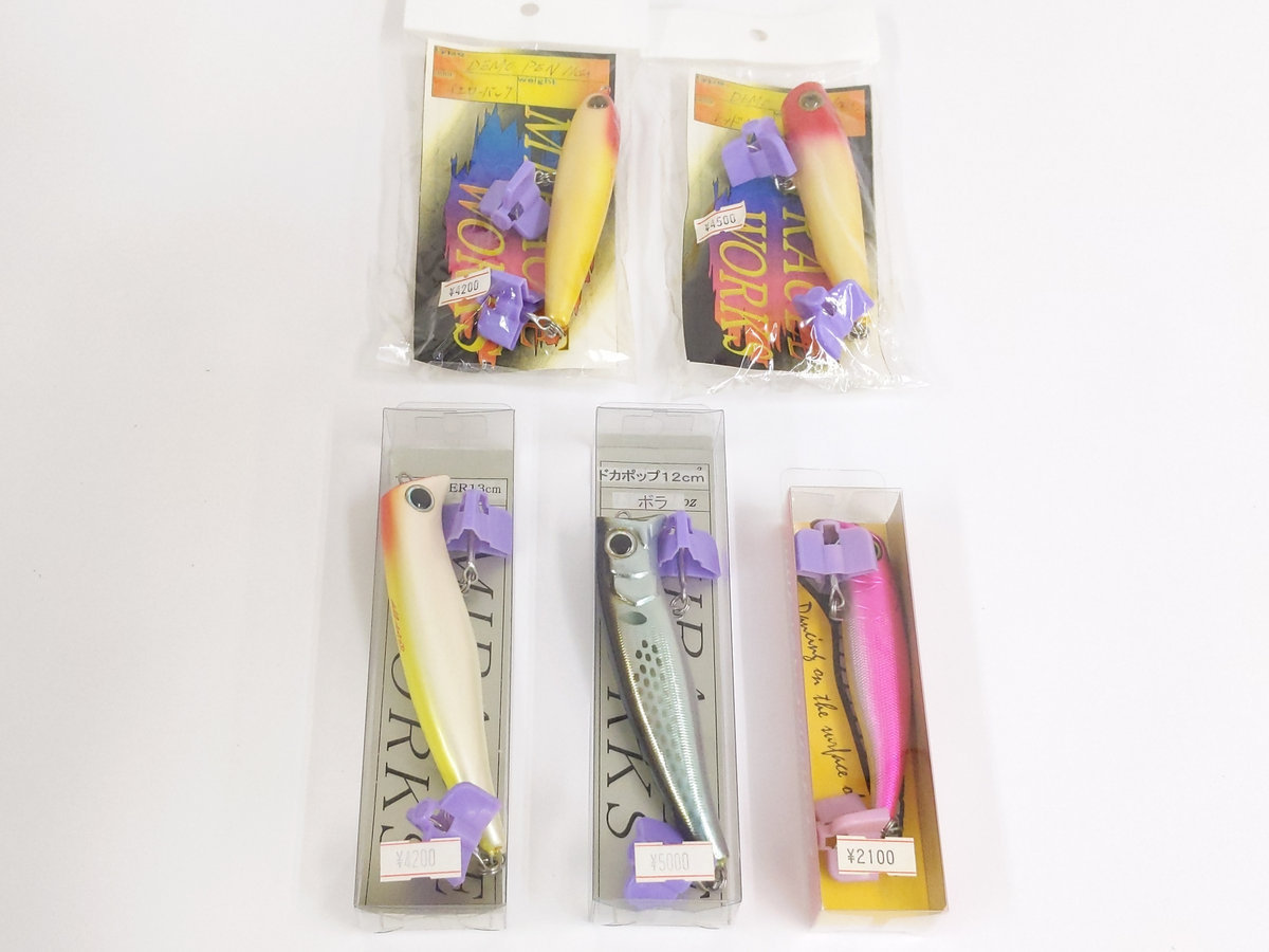 【送料無料，お得】 ミラクルワークス ハンマー ドカポップ デモポップ デモペン 計5点 品(トップウォーター)｜売買されたオークション情報、yahooの商品情報をアーカイブ公開 - オークファン 海水