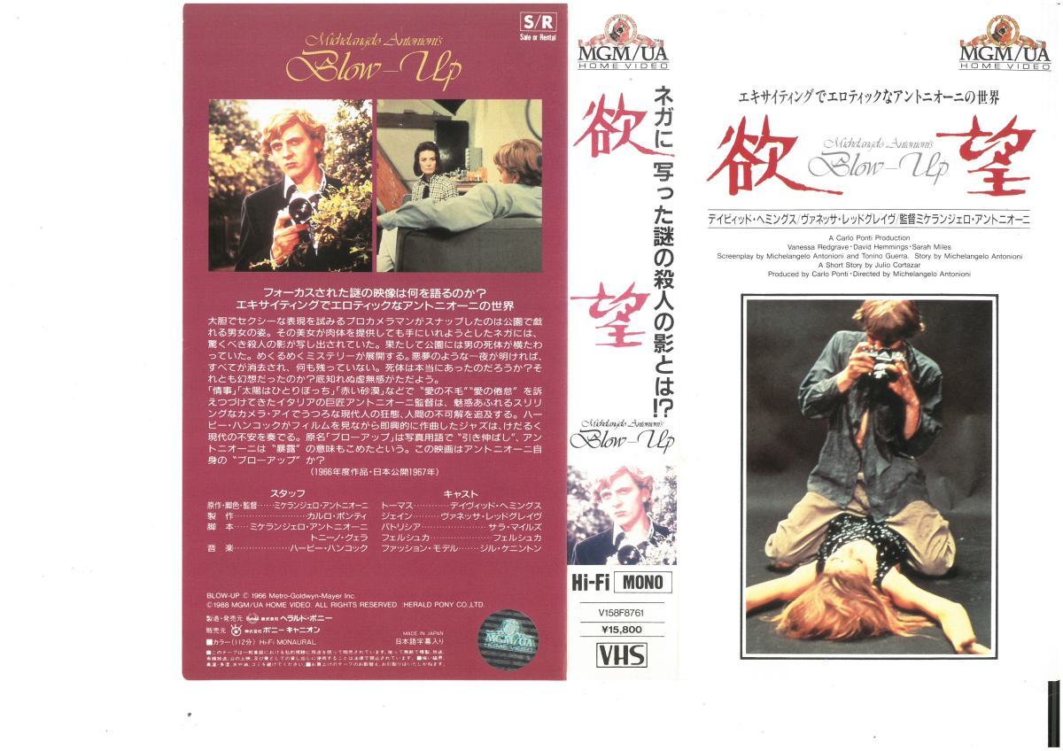 欲望 日本語字幕版 デイヴィッド ヘミングス ヴァネッサ レッドグレイヴ Vhs 字幕版 売買されたオークション情報 Yahooの商品情報をアーカイブ公開 オークファン Aucfan Com