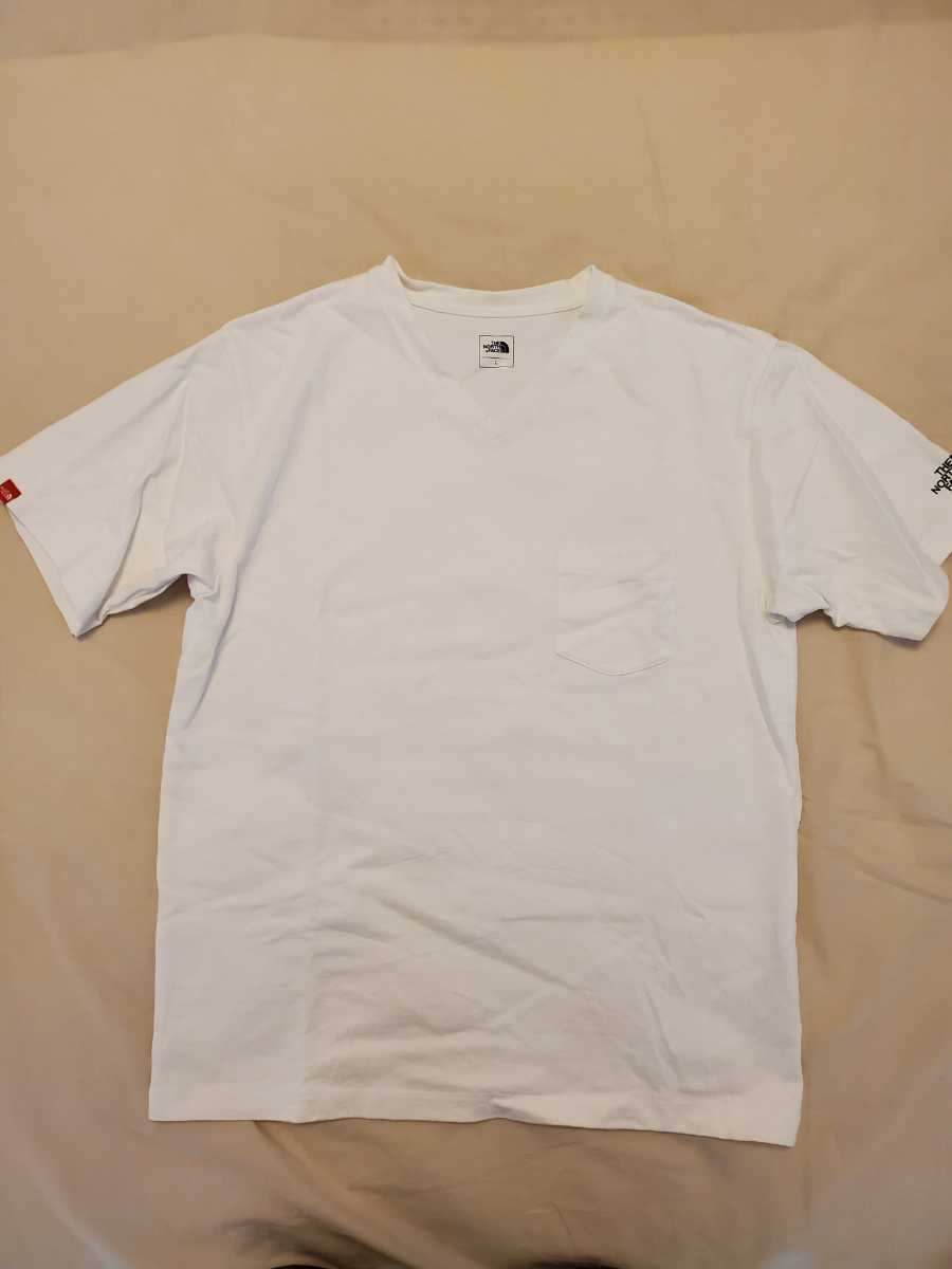 本物保証，高品質 THE NORTH FACE 半袖VネックTシャツ ホワイト Lサイズ(半袖Tシャツ)｜売買されたオークション情報、yahooの商品情報をアーカイブ公開 - オークファン 男性用