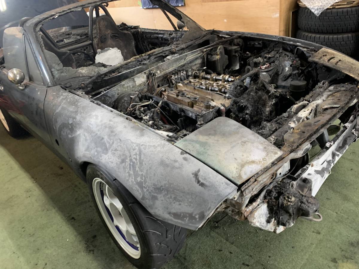 ユーノスロードスター　MARUHAチューニングEG　2.1Lロングストローク　NB8C用ターボ6速ミッション　火災現状車書類あり
