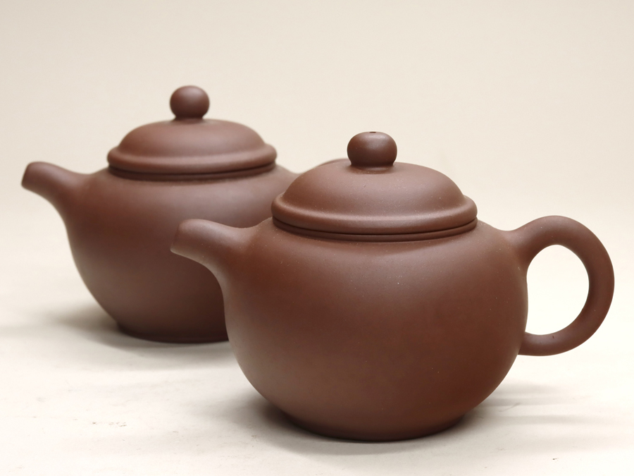 中国宣興 精香 紫砂 朱泥 急須 2点 茶注 美品 □中国美術 逸公 朱泥