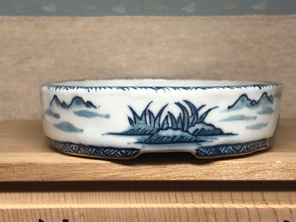 ゆうき祥石 盆栽鉢 本店 長辺 約 中古盆栽鉢 一点物 No.187