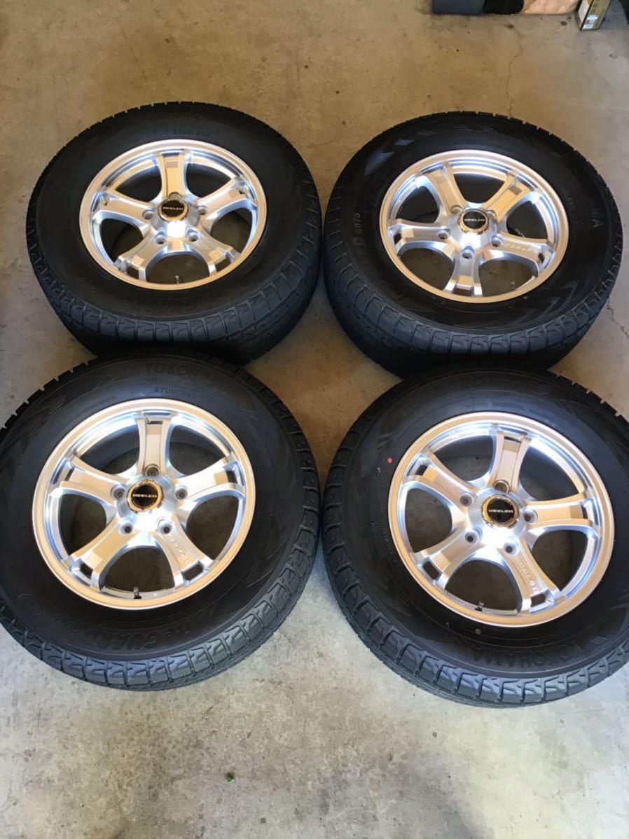 ランドクルーザー200 KEELER社外アルミ付きスタッドレスセットYOKOHAMA ICE GUARD GO75 285/60R18 116Q中古良品4本