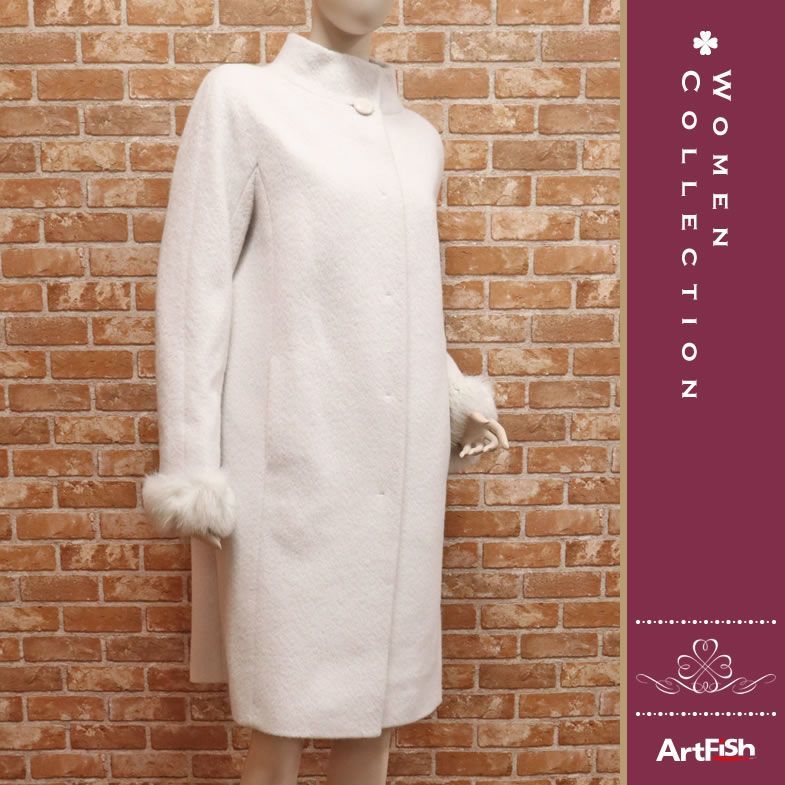 全国無料，爆買い 1円/秋冬/mila schon/IT42サイズ/フォックスファー付きコート 日本製 アンゴラ ウール ミラショーン /ホワイトベージュ/bzz144/(ミラショーン)｜売買されたオークション情報、yahooの商品情報をアー ミラショーン