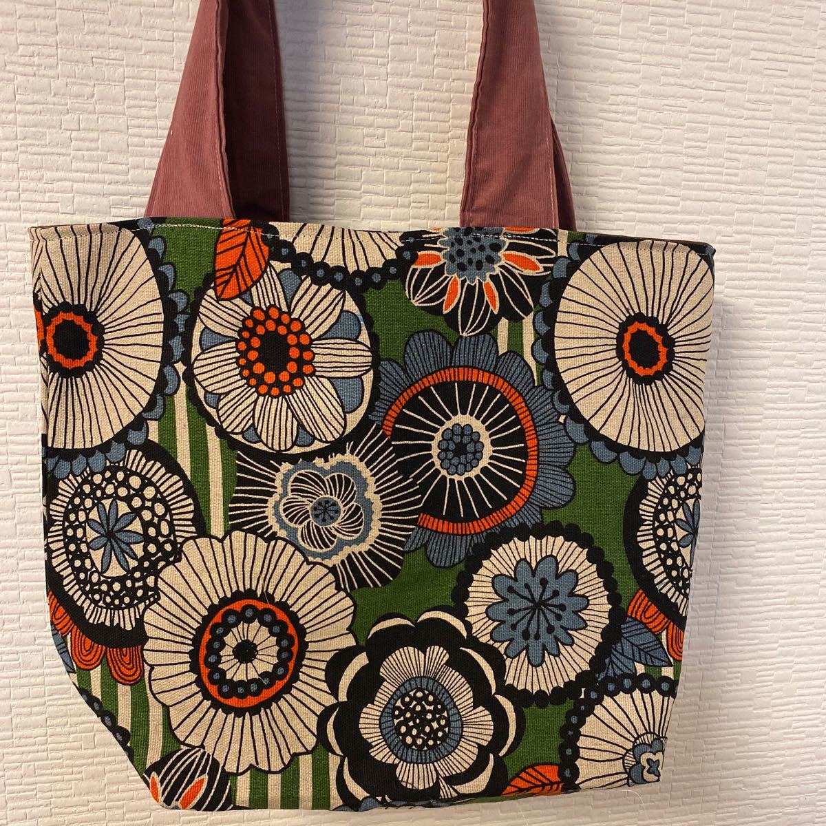 ハンドメイド トートバッグ花柄 エコバッグ